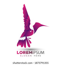 Gradient Color Bird Logo template