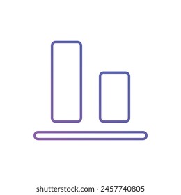 Gradient Color Bottom Alignment vector icon