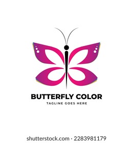 Gradient color Butterfly logo vector design