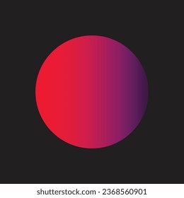 gradient color circle , isolated on black , red color circle