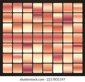 Gradient color Collections, red, pink color swatches, and pastel Set of gradient colors mode and modern creative design in vector and illustration