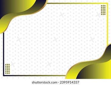 Gradient Color Corner with Striking Golden Outlines on White Background