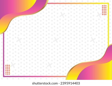 Gradient Color Corner with Striking Golden Outlines on White Background