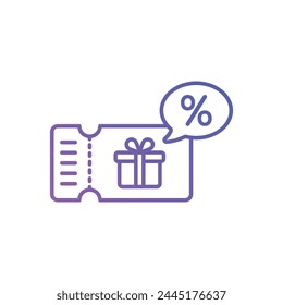 Farbverlauf Coupon Vektorgrafik Symbol