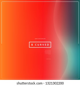 Gradient Color with Curved S Lines Layout/Cover. Minimalist Creative Design Concept Vector Illustration.