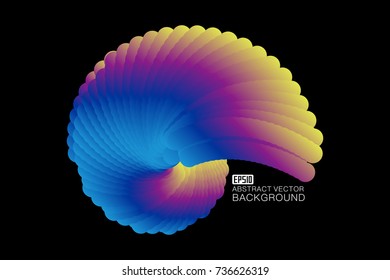 Gradient color dots make up the spiral abstract pattern vector background