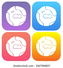 Gradient Color of Earth Globe World Global Map Planet. Flat Line Icon, Sign, Symbol Isolated Background. Graphic Design Abstract Art, Elements, Vector Illustration EPS 10