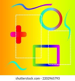 Gradient color element design. Abstract shape design. 