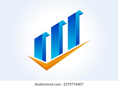 Gradient color Financial logo creative arrow, Vector design concept
