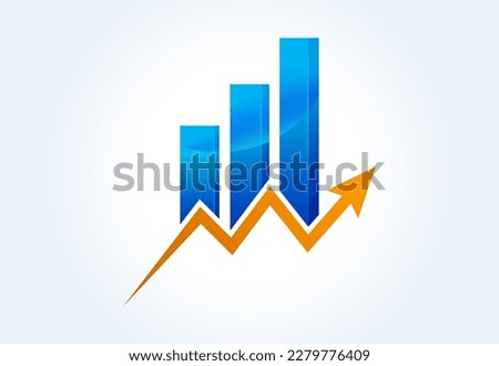 Gradient color Financial logo creative arrow, Vector design concept
