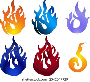 Gradient color fireflameflaming image icon - Vector illustration