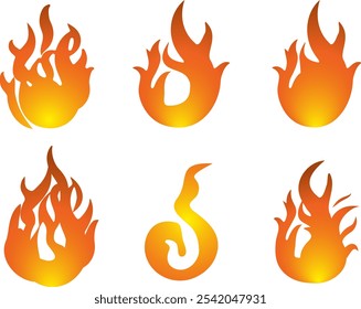 Gradient color fireflameflaming image icon - Vector illustration