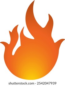 Gradient color fireflameflaming image icon - Vector illustration