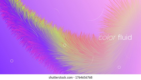 Gradient Color Fluid. Neon Background. Vibrant Motion. Vector Geometric Flyer. Bright Movement. Flow Color Fluid. Graphic Wave Template. Digital Movement. Music Abstract Pattern. 3d Color Fluid.