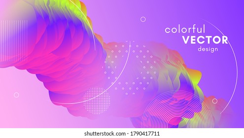 Fluido de color de degradado. Patrón de Neon. Movimiento Gráfico. Afiche Creativo Líquido. Movimiento de Música. Fluido de color ondulado. Concepto de flujo dinámico. Movimiento Brillante. Plantilla Resumen Moderna. Fluido de 3d color.