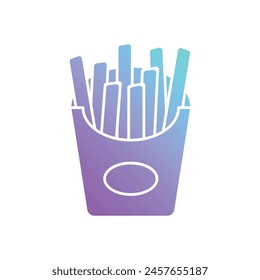 Gradient Color Fries vector icon