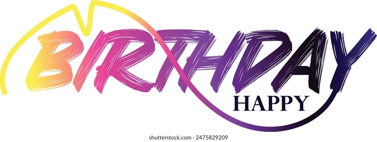 Gradient, Gradient color happy Brithday Happy Brithday golden luxury text effect design