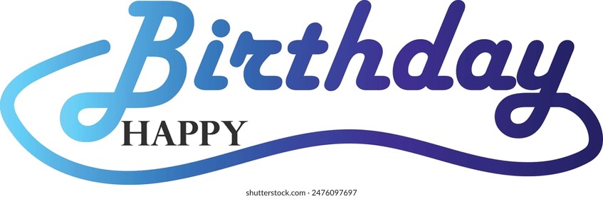 Color degradado, diseño de efecto de texto de lujo dorado feliz cumpleaños
