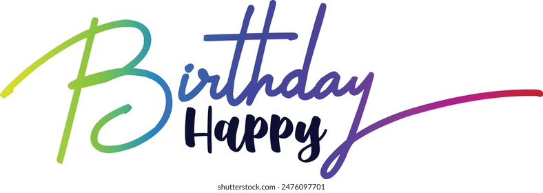 Gradient color, Happy Brithday golden luxury text effect design