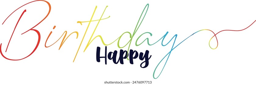 Gradient color, Happy Brithday golden luxury text effect design