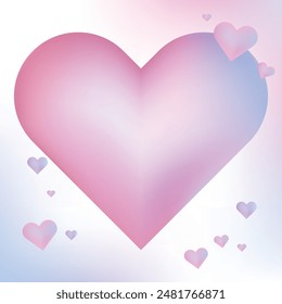 Gradient color hearts pattern background
