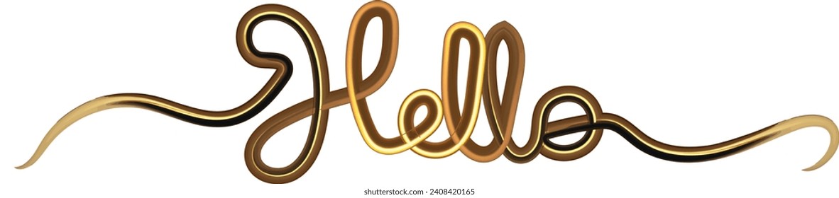 gradient color hello, Hello quote message bubble. Calligraphic simple l