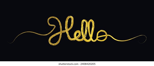 gradient color hello, Hello quote message bubble. Calligraphic simple l