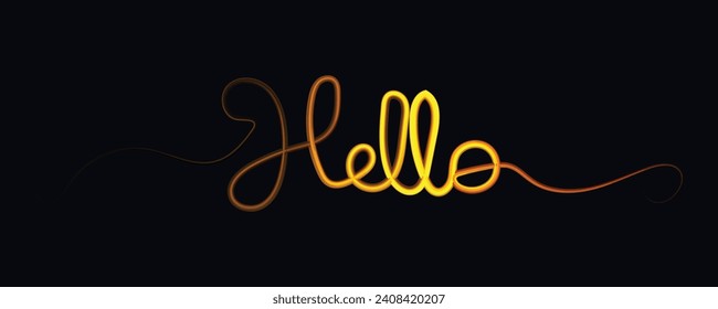gradient color hello, Hello quote message bubble. Calligraphic simple l