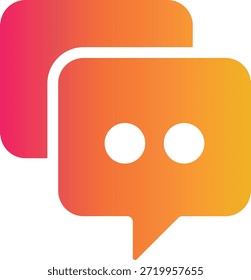 Ícone de cor de gradiente de bolhas de chat, mistura de comunicação colorida.