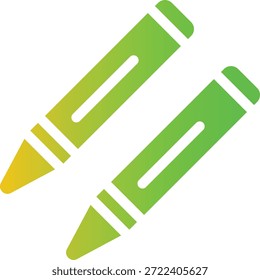 Icono de color degradado de crayones que representan la creatividad y el arte