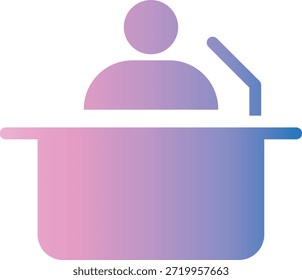 Ícone de cor de gradiente de um alto-falante de pódio, mistura de apresentação colorida.