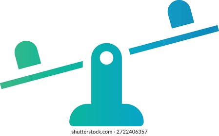 Ícone de cor de gradiente de gangorra representando amizade e equilíbrio