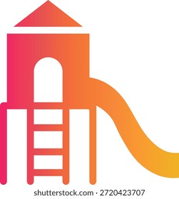 Icono de color degradado de la diapositiva que representa la felicidad del patio
