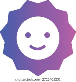 Gradient color icon of sun representing warmth and joy
