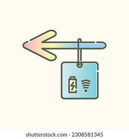 icono de color de degradado para wifi y carga móvil