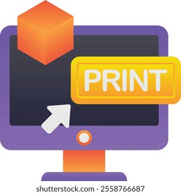 Gradient color illustration for 3d print design
