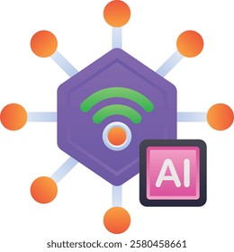 Gradient color illustration for Ai internet of things