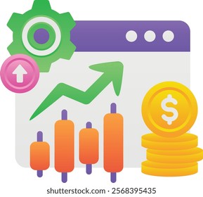 Gradient color illustration for Candlestick diagram