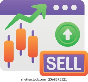 Gradient color illustration for Candlestick diagram sell