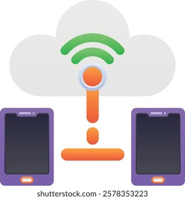 Gradient color illustration for Cloud network