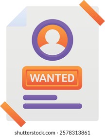 Gradient color illustration for Criminal wanted poster