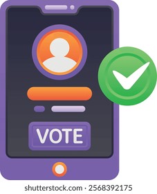 Gradient color illustration for E vote