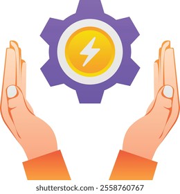 Gradient color illustration for Electric setting hand