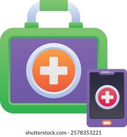 Gradient color illustration for Emergency kit bag