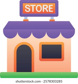 Gradient color illustration for Grocery store