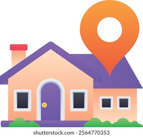 Gradient color illustration for House location