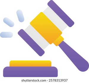 Gradient color illustration for Justice hammer