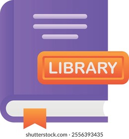 Gradient color illustration for Library book