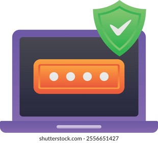 Gradient color illustration for Lock laptop