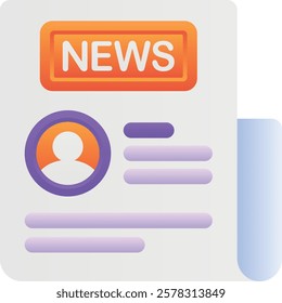 Gradient color illustration for Newspaper
